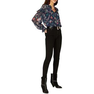 Derek Lam Collective Floral Ruffle Blouse – Blue – IT 46 (US 8 / M)